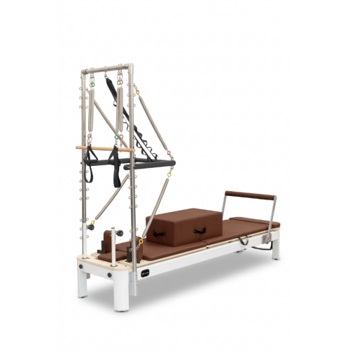 Viking Pilates Reformer with Tower, Brown Leather