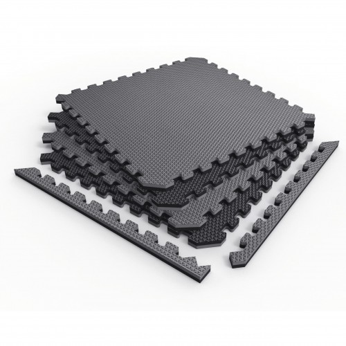 VIKING Δάπεδο προστασίας Puzzle 10 mm Μαύρο/Γκρι (4 Τεμάχια)