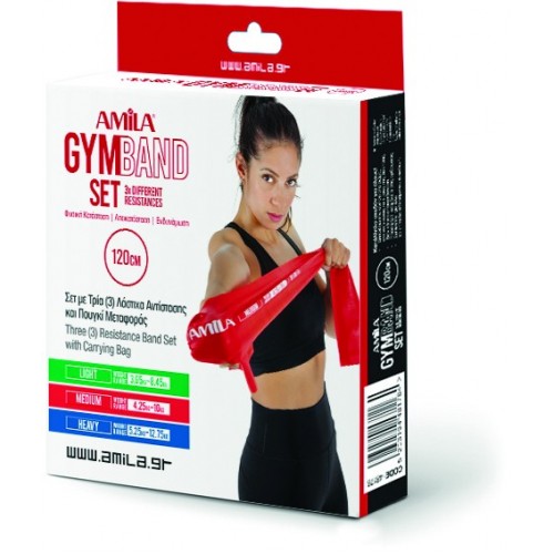 ΣΕΤ 3ών AMILA GYMBAND 1.2m (Πράσινο, Κόκκινο & Μπλε)