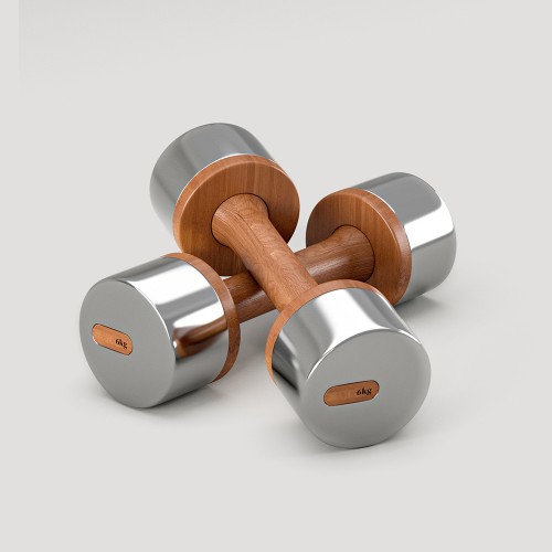 Viking 1kg Luxury Hotel Dumbbells , Ξύλινοι αλτήρες