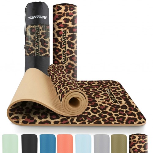 Tunturi Yogamat 8mm TPE Leopard Print