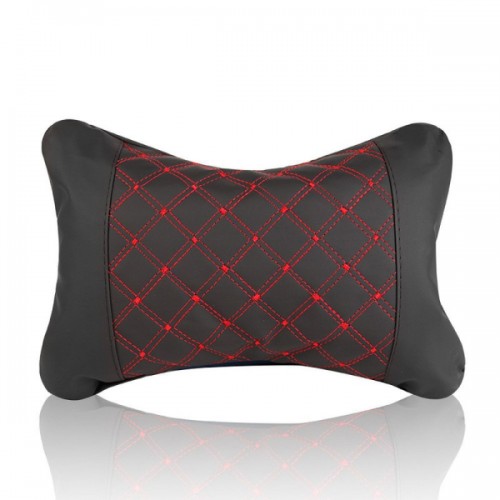 CAR HEADREST PILLOW black red