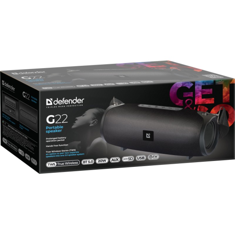 DEFENDER PORTABLE BLUETOOTH SPEAKER G22 20W DEFENDER PORTABLE BLUETOOTH SPEAKER G22 20W