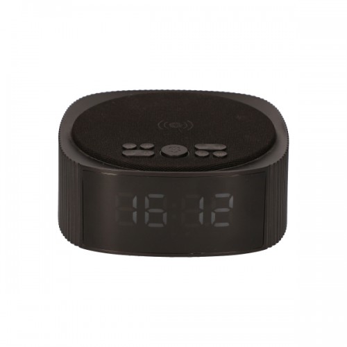 Ksix Qi ALARM CLOCK WIRELESS CHARGER 10W WITH WIRELESS SPEAKER FM RADIO black