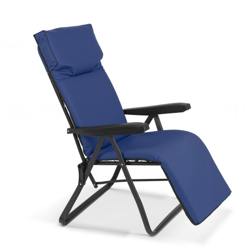 Πολυθρόνα 6 Θέσεων Μαύρου Σκελετού Μπλε Μαξιλάρι