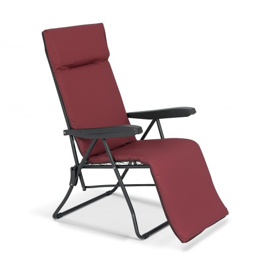 Πολυθρόνα 6 Θέσεων Μαύρου Σκελετού Μπορντώ Μαξιλάρι