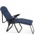 Πολυθρόνα 7 Θέσεων Μαύρου Σκελετού Μπλε Σκούρο Μαξιλάρι