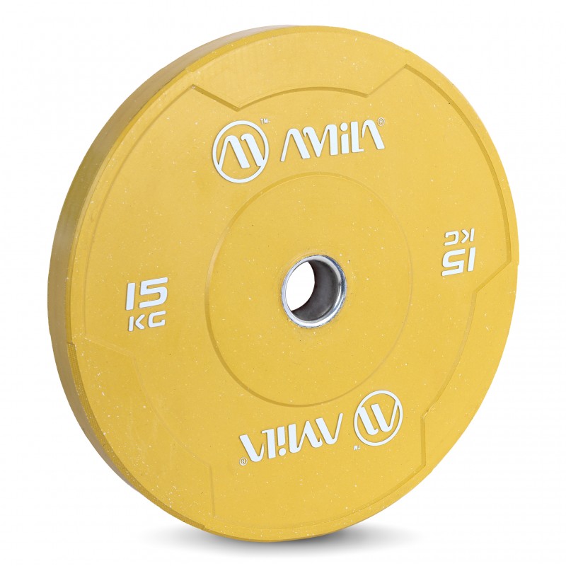 Δίσκος Color Bumper Plate Slim 50 mm 15 kg – Κίτρινο Δίσκος Color Bumper Plate Slim 50 mm 15 kg – Κίτρινο