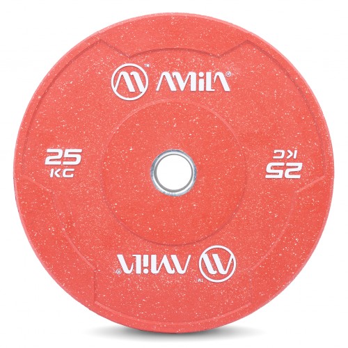 Δίσκος Color Bumper Plate Slim 50 mm 25 kg – Κόκκινο