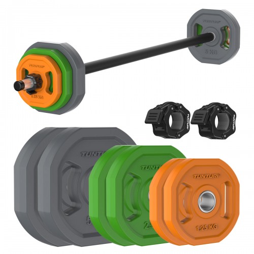 Tunturi Pump-set Μπάρα Δίσκοι για aerobic 20kg Καουτσούκ