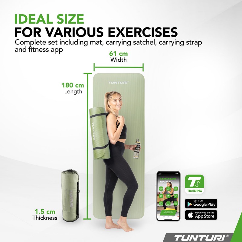 Tunturi ΝΒΡ Στρώμα Γυμναστικής Μέντας 1,5mm 180x60cm Tunturi ΝΒΡ Στρώμα Γυμναστικής Μέντας 1,5mm 180x60cm