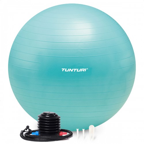 Tunturi Μπάλα Gymball 65cm Τιρκουάζ Anti Burst