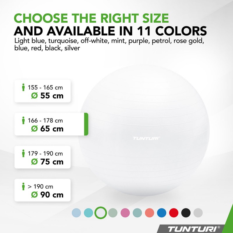 Tunturi Μπάλα Gymball 65cm Λευκή Anti Burst Tunturi Μπάλα Gymball 65cm Λευκή Anti Burst