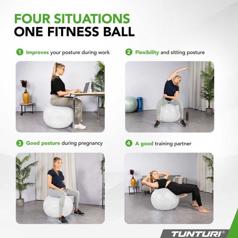 Tunturi Μπάλα Gymball 65cm Λευκή Anti Burst Tunturi Μπάλα Gymball 65cm Λευκή Anti Burst