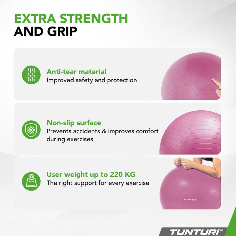 Tunturi Μπάλα Gymball 65cm Μωβ Anti Burst Tunturi Μπάλα Gymball 65cm Μωβ Anti Burst
