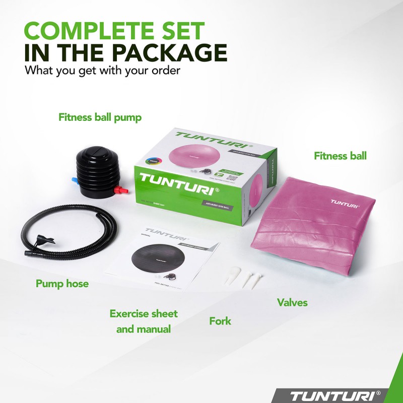 Tunturi Μπάλα Gymball 75cm Μωβ Anti Burst Tunturi Μπάλα Gymball 75cm Μωβ Anti Burst
