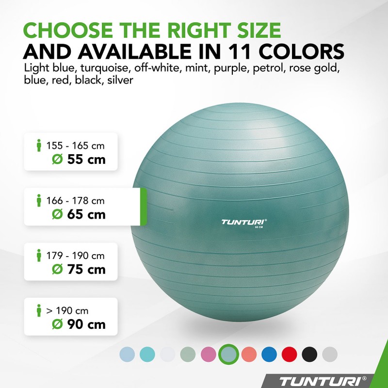 Tunturi Μπάλα Gymball 65cm Πετρόλ Anti Burst Tunturi Μπάλα Gymball 65cm Πετρόλ Anti Burst