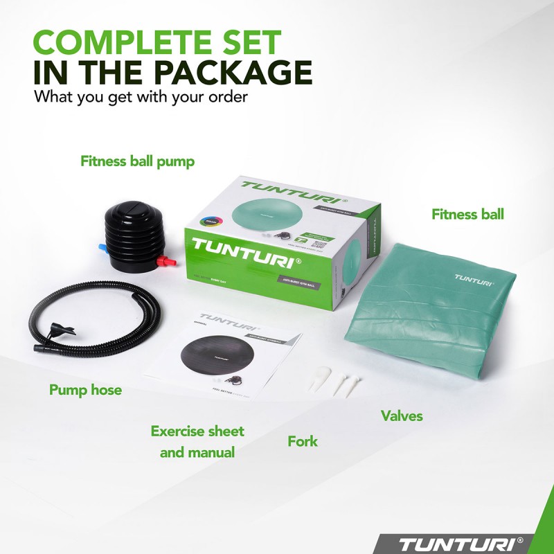 Tunturi Μπάλα Gymball 75cm Πετρόλ Anti Burst Tunturi Μπάλα Gymball 75cm Πετρόλ Anti Burst