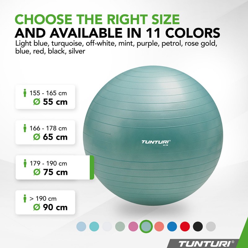 Tunturi Μπάλα Gymball 75cm Πετρόλ Anti Burst Tunturi Μπάλα Gymball 75cm Πετρόλ Anti Burst