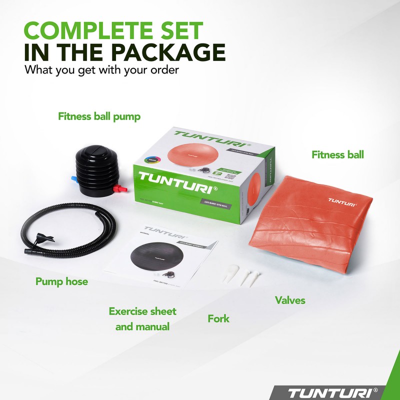Tunturi Μπάλα Gymball 75cm Τριανταφυλλί Anti Burst Tunturi Μπάλα Gymball 75cm Τριανταφυλλί Anti Burst