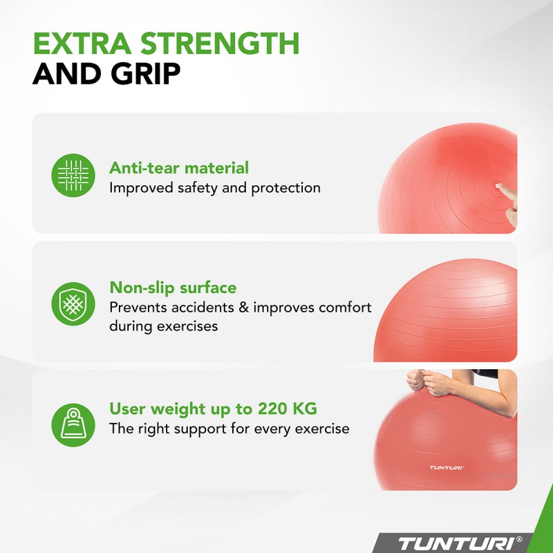 Tunturi Μπάλα Gymball 75cm Τριανταφυλλί Anti Burst Tunturi Μπάλα Gymball 75cm Τριανταφυλλί Anti Burst