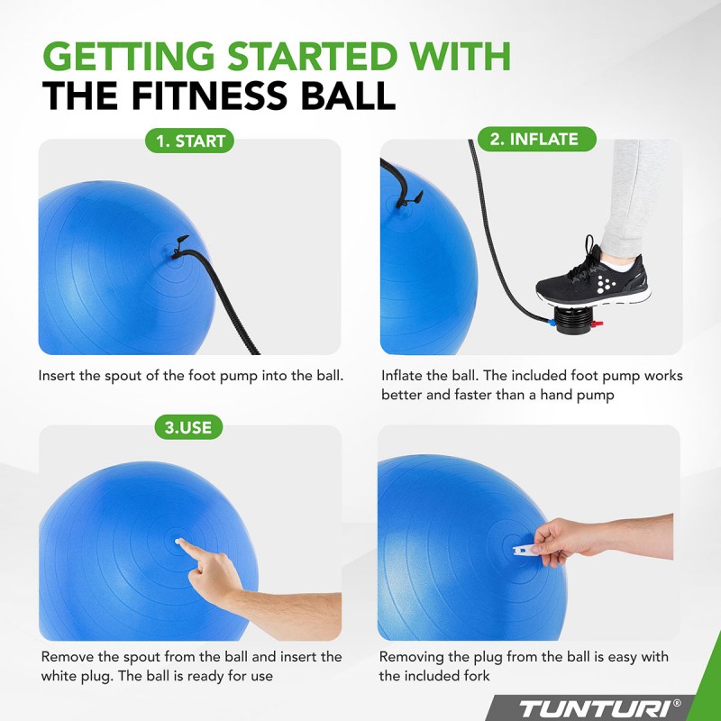 Tunturi Μπάλα Gymball 65cm Μπλε Anti Burst Tunturi Μπάλα Gymball 65cm Μπλε Anti Burst