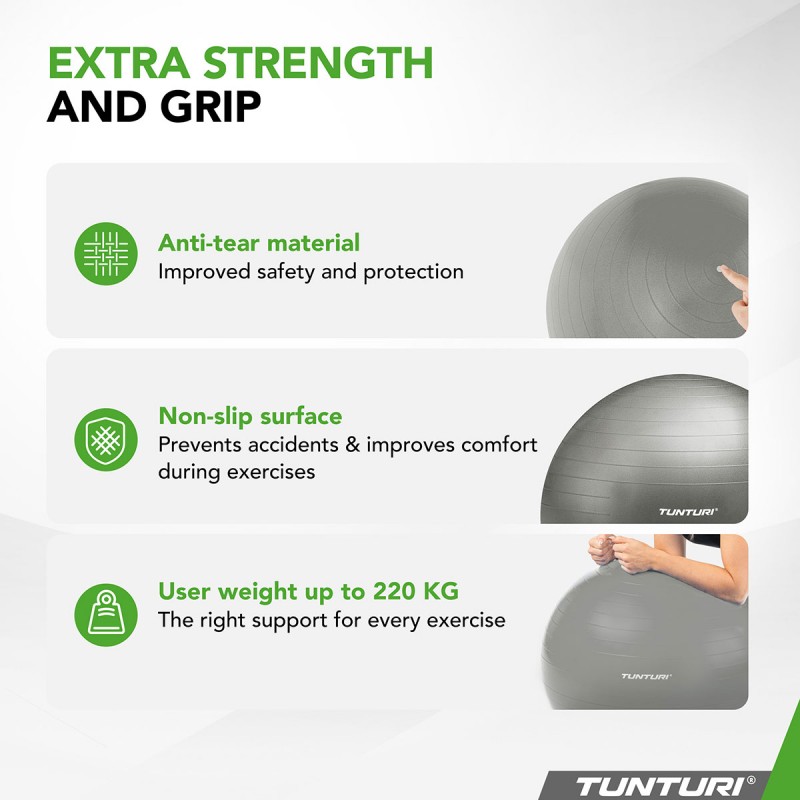 Tunturi Μπάλα Gymball 55cm Ασημί Anti Burst Tunturi Μπάλα Gymball 55cm Ασημί Anti Burst