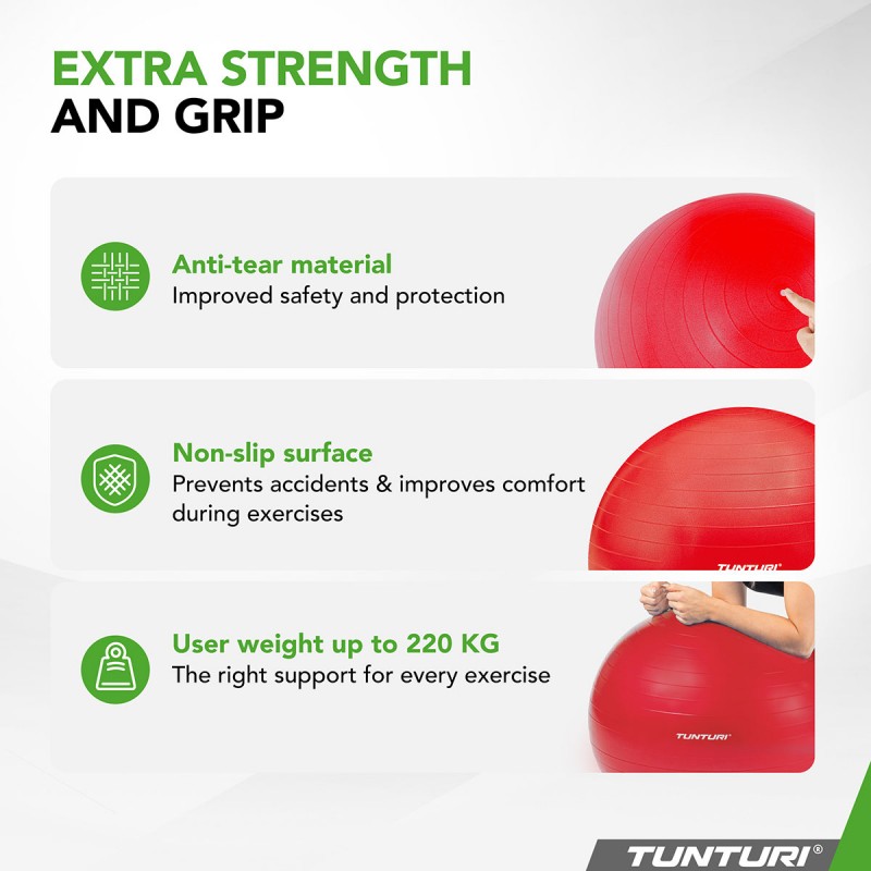 Tunturi Μπάλα Gymball 65cm Κόκκινη Anti Burst Tunturi Μπάλα Gymball 65cm Κόκκινη Anti Burst
