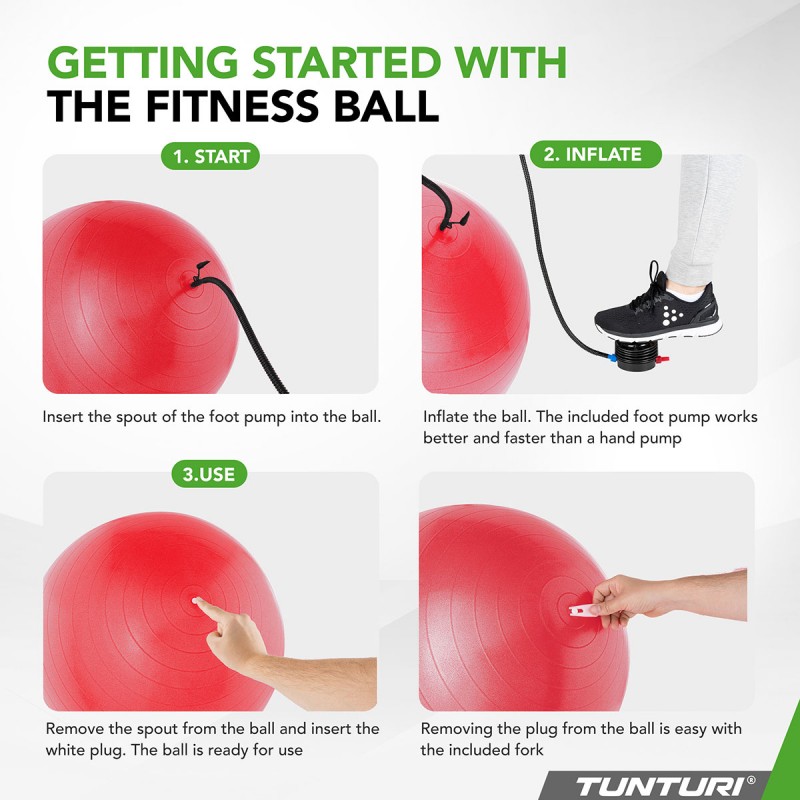 Tunturi Μπάλα Gymball 65cm Κόκκινη Anti Burst Tunturi Μπάλα Gymball 65cm Κόκκινη Anti Burst