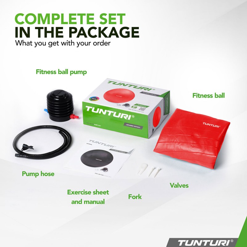 Tunturi Μπάλα Gymball 65cm Κόκκινη Anti Burst Tunturi Μπάλα Gymball 65cm Κόκκινη Anti Burst