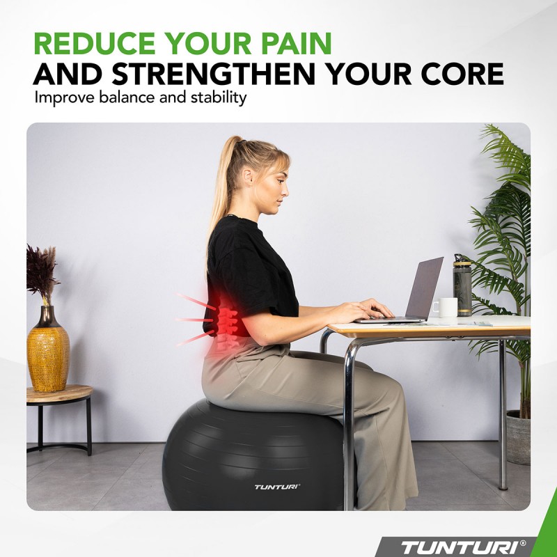 Tunturi Μπάλα Gymball 65cm Μαύρη Anti Burst Tunturi Μπάλα Gymball 65cm Μαύρη Anti Burst