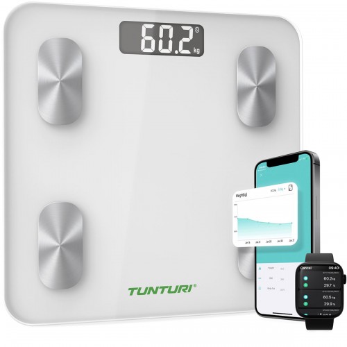 Tunturi SC30 Smart Scale White with App Ζυγαριά Σωματικού Βάρους