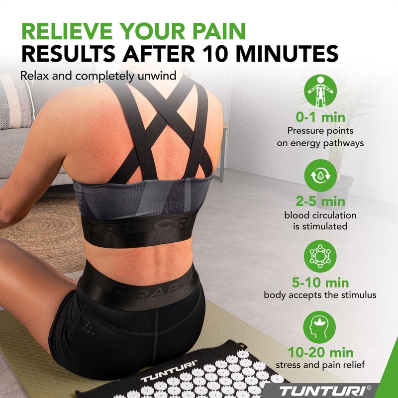 Tunturi στρώμα και μαξιλάρι βελονισμού, Μαύρο Tunturi στρώμα και μαξιλάρι βελονισμού, Μαύρο