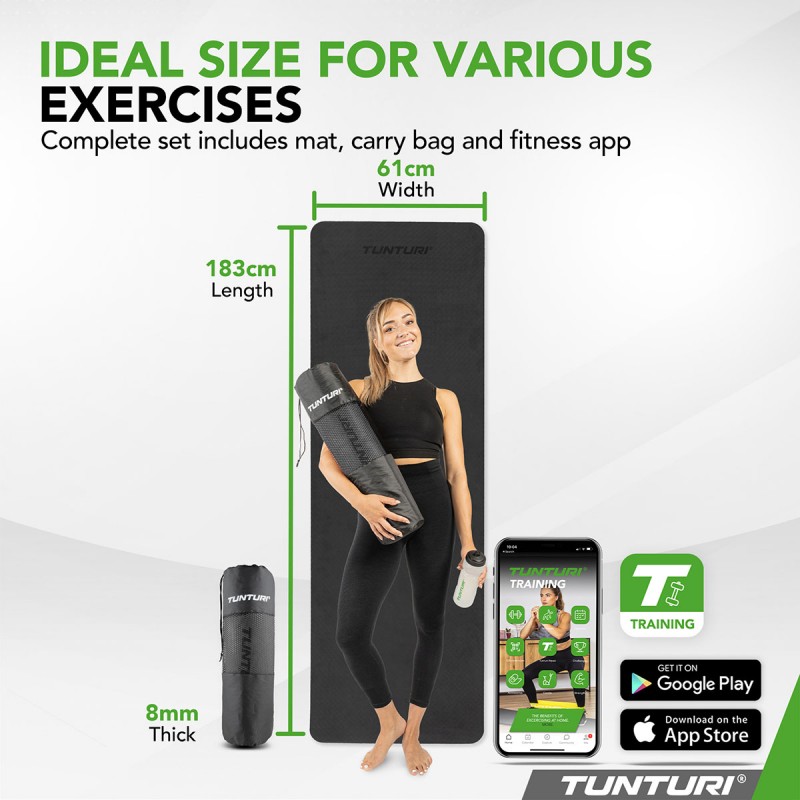 Tunturi Στρώμα Γιόγκα 8mm - Μαύρο Tunturi Στρώμα Γιόγκα 8mm - Μαύρο