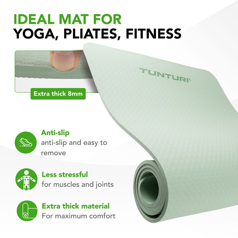 Tunturi Στρώμα Γιόγκα 8mm - Μέντα Tunturi Στρώμα Γιόγκα 8mm - Μέντα
