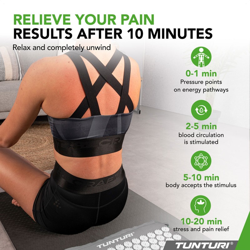 Tunturi Στρώμα Αποθεραπείας με μαξιλάρι βελονισμού, Γκρί Tunturi Στρώμα Αποθεραπείας με μαξιλάρι βελονισμού, Γκρί