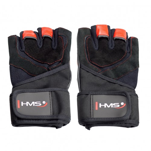 Γάντια γυμναστικής HMS RST01 SIZE EXTRA LARGE MEN'S FITNESS GLOVES (Μαύρο – Κόκκινο)