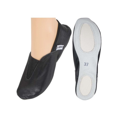 Παπούτσια Ενόργανης Γυμναστικής Δερμάτινα Μαύρα, Νο35