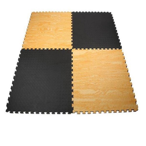 VIKING Επαγγελματικό Δάπεδο Ασφαλείας EVA- πάχους 2.5 εκ. Puzzle (Μαυρ/Ξυλ)